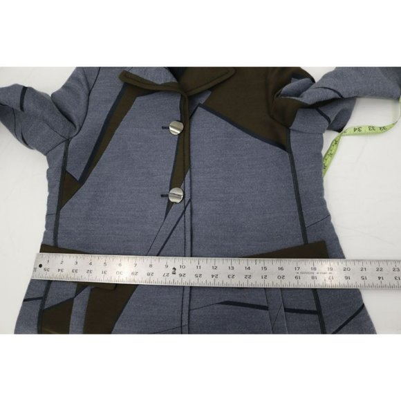 piazza sempione coat womens 42 wool blend geometric‎ colorblock button up jacket - Picture 10 of 16